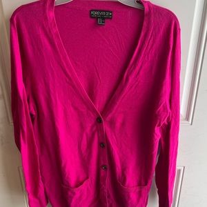 Forever 21 Plus Women’s Dark Pink Cardigan Sweater size 1X